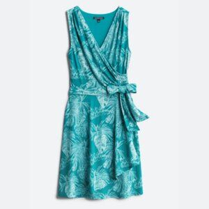 NWOT! 41 Hawthorn Tristana Essential Knit Faux Wrap Dress, Sz Large, Teal Green